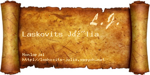 Laskovits Júlia névjegykártya
